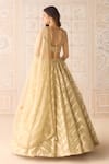 Shop_Shyam Narayan Prasad_Gold Tissue, Organza, Brocade Zari, Embroidery, Chevron Pattern Lehenga Set _at_Aza_Fashions