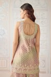 Shyam Narayan Prasad_Pink Brocade, Organza, Tissue Embroidery, Zari Scoop Neck Kurta Set _at_Aza_Fashions