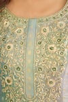 Shop_Shyam Narayan Prasad_Green Tissue, Organza, Brocade Embroidery, Zari, Sequins Round Kurta Lehenga Set _Online_at_Aza_Fashions