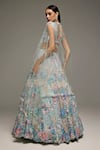 Shop_Opus Atelier_Multi Color Net, Tulle Embroidery, Sequins, Beads Powder Blue Lehenga Set _at_Aza_Fashions