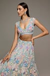 Buy_Opus Atelier_Multi Color Net, Tulle Embroidery, Sequins, Beads Powder Blue Lehenga Set 