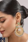Buy_Auraa Trends_Gold Plated Stones, Beads Traditional And Silver-plated Chandbali Earrings _at_Aza_Fashions