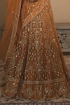 Buy_Libas Cafe by Nidhi & Ashish_Gold Net Embroidery, Sequins, Zari Scoop Neck Hand Lehenga Set 