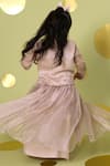 Shop_Vivedkids_Ivory Tissue Embroidery, Sequins Bird Shirt And Skirt Set _at_Aza_Fashions