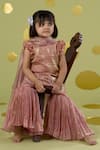 Buy_Vivedkids_Pink Tissue Embroidery, Sequins Kairi Hand Work Kurta Sharara Set _Online_at_Aza_Fashions
