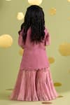 Shop_Vivedkids_Pink Tissue Mirrors, Embroidery, Tassels Bird Kurta Sharara Set _at_Aza_Fashions