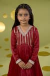 Vivedkids_Red Tissue Gota Patti Work Anarkali Set _Online_at_Aza_Fashions