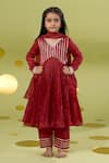 Buy_Vivedkids_Red Tissue Gota Patti Work Anarkali Set _at_Aza_Fashions
