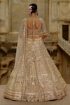 Nitika Gujral_Gold Net Crystals, Sequins, Embroidery, Zari Embellished Bridal Lehenga Set _Online_at_Aza_Fashions