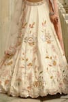 Buy_Nitika Gujral_Cream Silk, Organza Sequins, Gota Patti, Zari, Pearls, Raw Work Lehenga Set _Online_at_Aza_Fashions