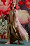 Buy_Parul And Preyanka_Lavender Organza, Beads, Applique Pembe Embroidered Jacket Skirt Set _Online_at_Aza_Fashions