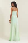 Shop_Pinup By Astha_Mint Lycra Halter Neck Ostuni Cut Out Gown _at_Aza_Fashions