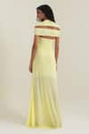 Shop_Pinup By Astha_Yellow Lycra Square Neck Capri Gown _at_Aza_Fashions