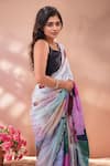 Buy_Naintara Bajaj_Multi Color Chinon Mirrors Printed Saree With Unstitched Blouse Piece _Online_at_Aza_Fashions