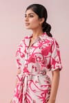 Shop_Naintara Bajaj_Pink Crepe Collared Printed Shirt Maxi Dress _Online_at_Aza_Fashions