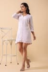 Buy_Naintara Bajaj_Pink Crepe Scoop Neck Baby Button Down Dress _Online_at_Aza_Fashions