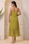 Shop_Naintara Bajaj_Green Georgette Sweetheart Neck Pear A-line Maxi Dress _at_Aza_Fashions