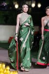 Buy_Punit Balana_Green Organza, , Chanderi Embroidery, Zari, Kaccha Aam Saree Set _at_Aza_Fashions