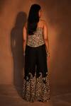 Ashutosh Joshi_Black Crepe, Silk Pearls, Embroidery, Beads, Cut Geometric Cape And Sharara Set _at_Aza_Fashions