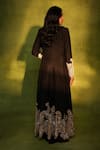 Shop_Ashutosh Joshi_Black Silk, Net, Bemberg, Crepe Beads, Embroidery, Placement Jacket And Skirt Set _at_Aza_Fashions