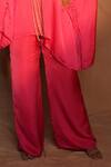 Ashutosh Joshi_Fuchsia Satin, Crepe Beads, Embroidery, Pearls Kaftan With Pant _Online_at_Aza_Fashions