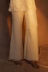 Ashutosh Joshi_Ivory Organza, Tissue, Crepe Beads, Embroidery Round Geometric Kurta And Pant Set _Online_at_Aza_Fashions