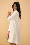 Saaksha & Kinni_Ivory Poplin Collared Daisy Vera Printed Dress _Online_at_Aza_Fashions