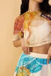 Shop_Saaksha & Kinni_Off White Poplin Daisy Scribble Dracy Printed Skirt _Online_at_Aza_Fashions
