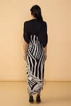 Shop_Saaksha & Kinni_Multi Color Cotton, Silk Tassels, Scribble Dense Black And White Stripe Zia Dress _at_Aza_Fashions