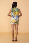 Shop_Saaksha & Kinni_Multi Color Scribble Dense Ember Printed Shorts _at_Aza_Fashions