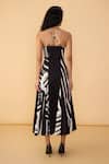 Shop_Saaksha & Kinni_Black Cambric, Poplin Sweetheart Neck And White Stripe Mila Dress _at_Aza_Fashions