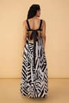 Shop_Saaksha & Kinni_Black Cambric Embroidery, Cut Work, Applique And White Stripe Vivi Dress _at_Aza_Fashions