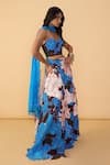 Saaksha & Kinni_Chiffon Rose Scallop Dupatta _Online_at_Aza_Fashions