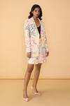Saaksha & Kinni_Off White Crepe Aura Scratches Rowan Printed Shorts _Online_at_Aza_Fashions
