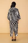 Shop_Saaksha & Kinni_Black Cambric Embroidery, Applique, Cut Work Collared And White Stripe Blake Shirt _at_Aza_Fashions