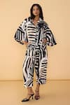 Buy_Saaksha & Kinni_Black And White Stripe Loly Trouser _at_Aza_Fashions