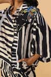 Saaksha & Kinni_Black And White Stripe Loly Trouser _Online_at_Aza_Fashions