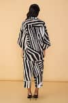 Shop_Saaksha & Kinni_Black And White Stripe Loly Trouser _at_Aza_Fashions