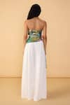 Shop_Saaksha & Kinni_Multi Color Cotton, Silk Bandeau Neck Scribble Dense Strapless Amina Blouse _at_Aza_Fashions
