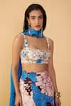 Shop_Saaksha & Kinni_Multi Color Satin, Cotton, Silk Mirrors, Tassels, Embroidery Malaika Bustier _Online_at_Aza_Fashions
