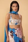 Saaksha & Kinni_Chiffon Rose Scallop Dupatta _Online_at_Aza_Fashions