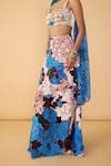 Buy_Saaksha & Kinni_Chiffon Rose Scallop Dupatta _Online_at_Aza_Fashions