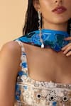 Shop_Saaksha & Kinni_Chiffon Rose Scallop Dupatta _Online_at_Aza_Fashions
