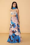 Shop_Saaksha & Kinni_Chiffon Rose Scallop Dupatta _at_Aza_Fashions