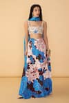 Buy_Saaksha & Kinni_Chiffon Rose Scallop Dupatta _at_Aza_Fashions