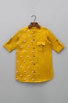 Buy_Snuggleme_Yellow Cotton Embroidery Butti Work Kurta With Pant _Online_at_Aza_Fashions