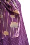 Snuggleme_Purple Chanderi Beads Lotus Pattern Top With Pant _Online_at_Aza_Fashions