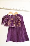 Shop_Snuggleme_Purple Chanderi Beads Lotus Pattern Top With Pant _at_Aza_Fashions