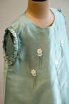 Snuggleme_Blue Chanderi Embroidery, Chains Floral Kurta With Dhoti Pant _Online_at_Aza_Fashions