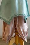 Buy_Snuggleme_Blue Chanderi Embroidery, Chains Floral Kurta With Dhoti Pant _Online_at_Aza_Fashions